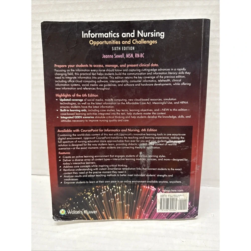 Informatics & Nursing Paperback, by Sewell Jeanne 2019, 6th Ed., Includes Code